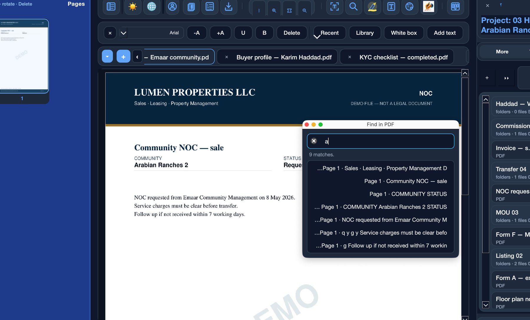 Find text inside the PDF